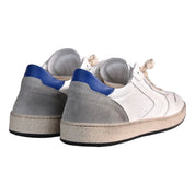 Valsport Scarpa Sneaker Davis Heritage in Nappa Bianco Blu uomo pelle artigianale