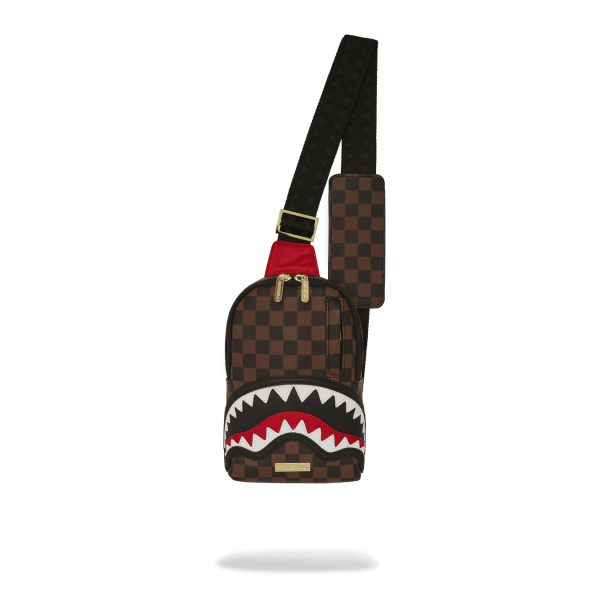 Sprayground sling bag borsello uomo donna marrone zainetto monospalla b7819