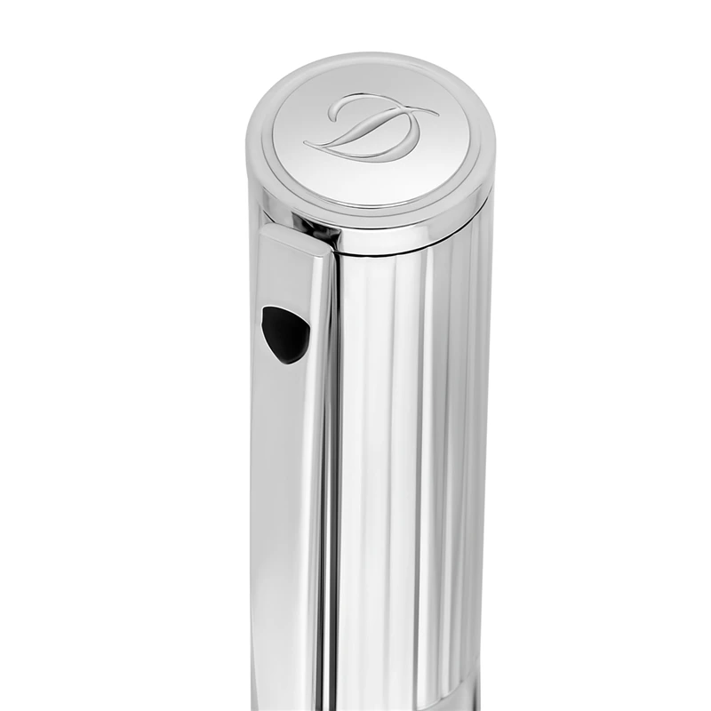 S.t.dupont penna stilografica fountain pen initial cromo e nero 260204