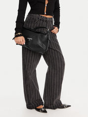 Patrizia Pepe Borsa a Spalla in Pelle Nero Donna 8B0256