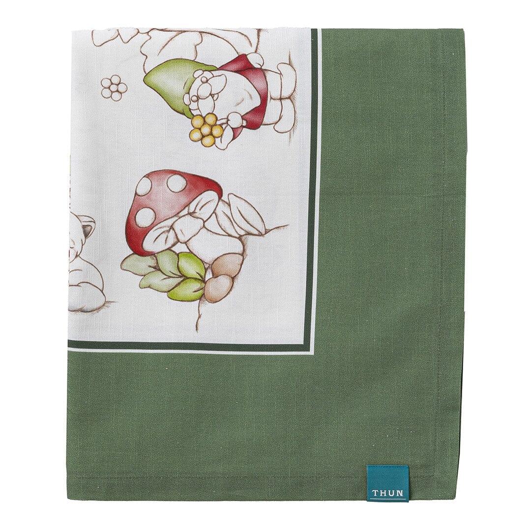 Thun Tovaglia cotone 100% Natale 6 posti 160x200 cm Gnomes Sage Green