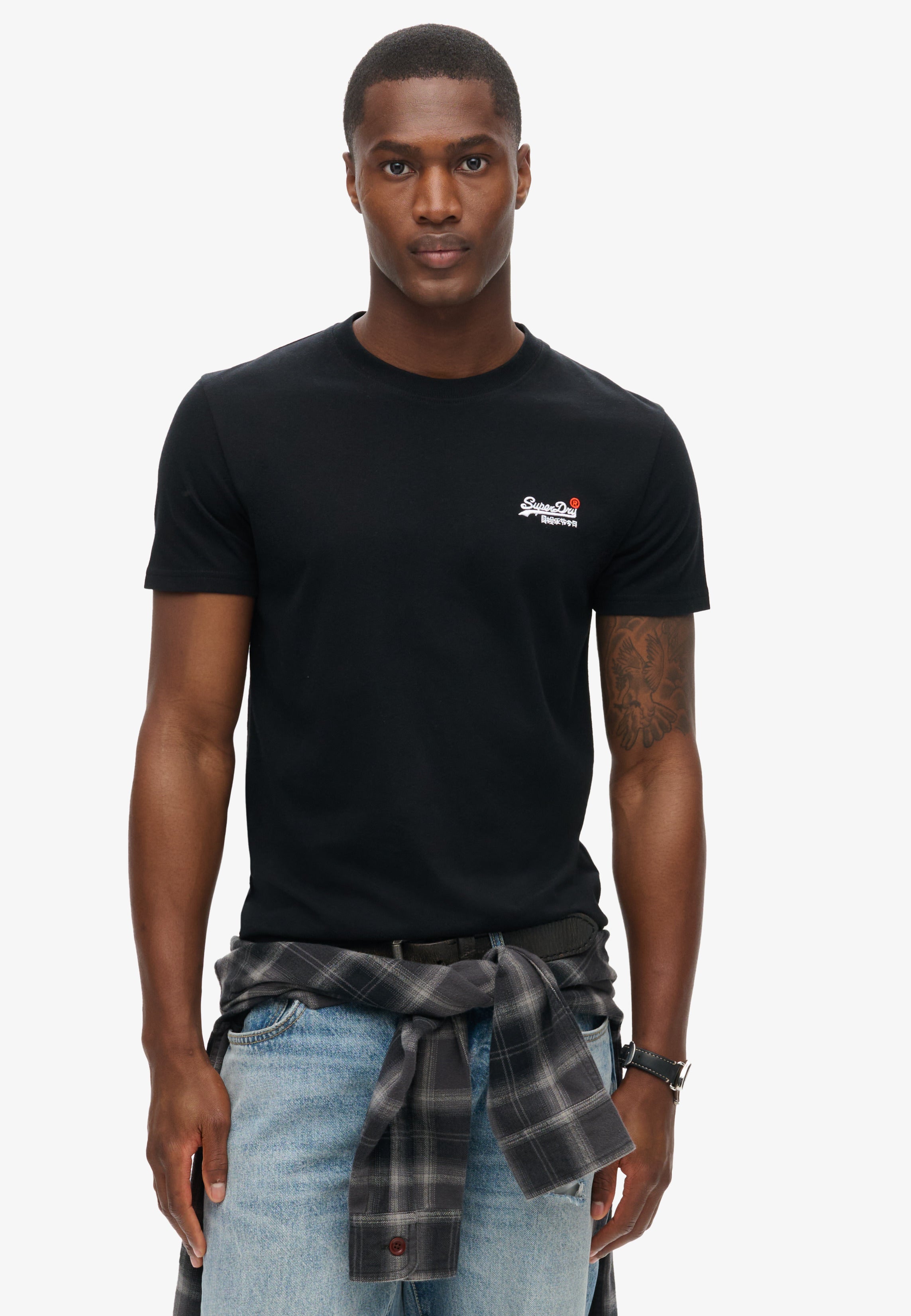 Superdry T-shirt Uomo Logo cotone manica corta nero
