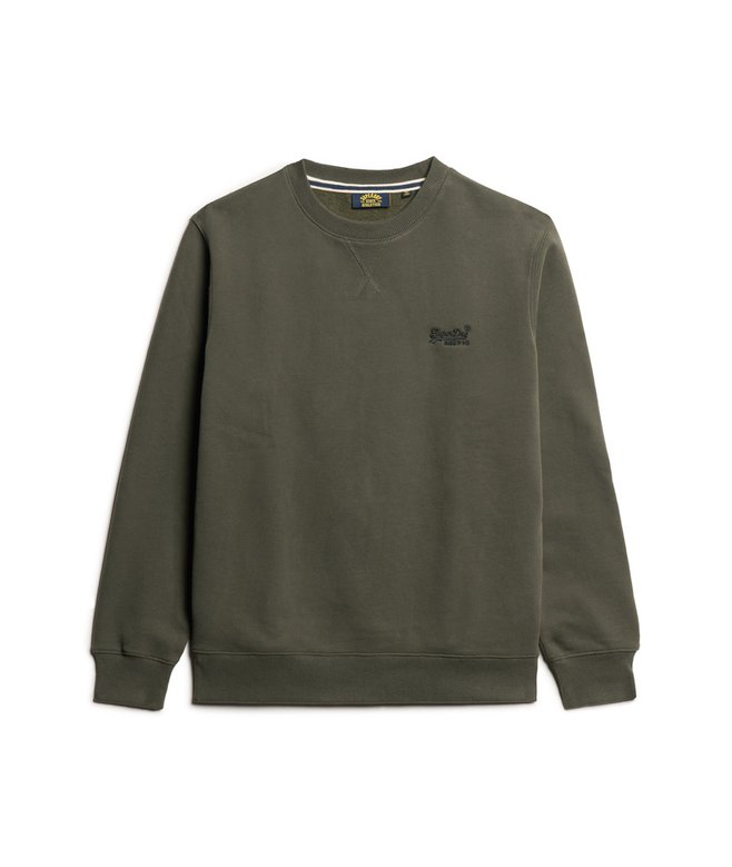 Superdry Felpa Maglioncino Crewneck Uomo misto Cotone Verde Oliva