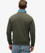 Superdry Felpa Maglioncino Crewneck Uomo misto Cotone Verde Oliva