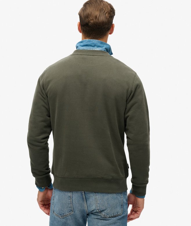 Superdry Felpa Maglioncino Crewneck Uomo misto Cotone Verde Oliva