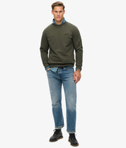Superdry Felpa Maglioncino Crewneck Uomo misto Cotone Verde Oliva