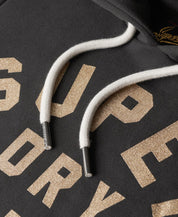 Superdry Felpa Donna Glitter Graphic Logo Hoodie misto Cotone Nero Washed