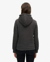 Superdry Felpa Donna Glitter Graphic Logo Hoodie misto Cotone Nero Washed