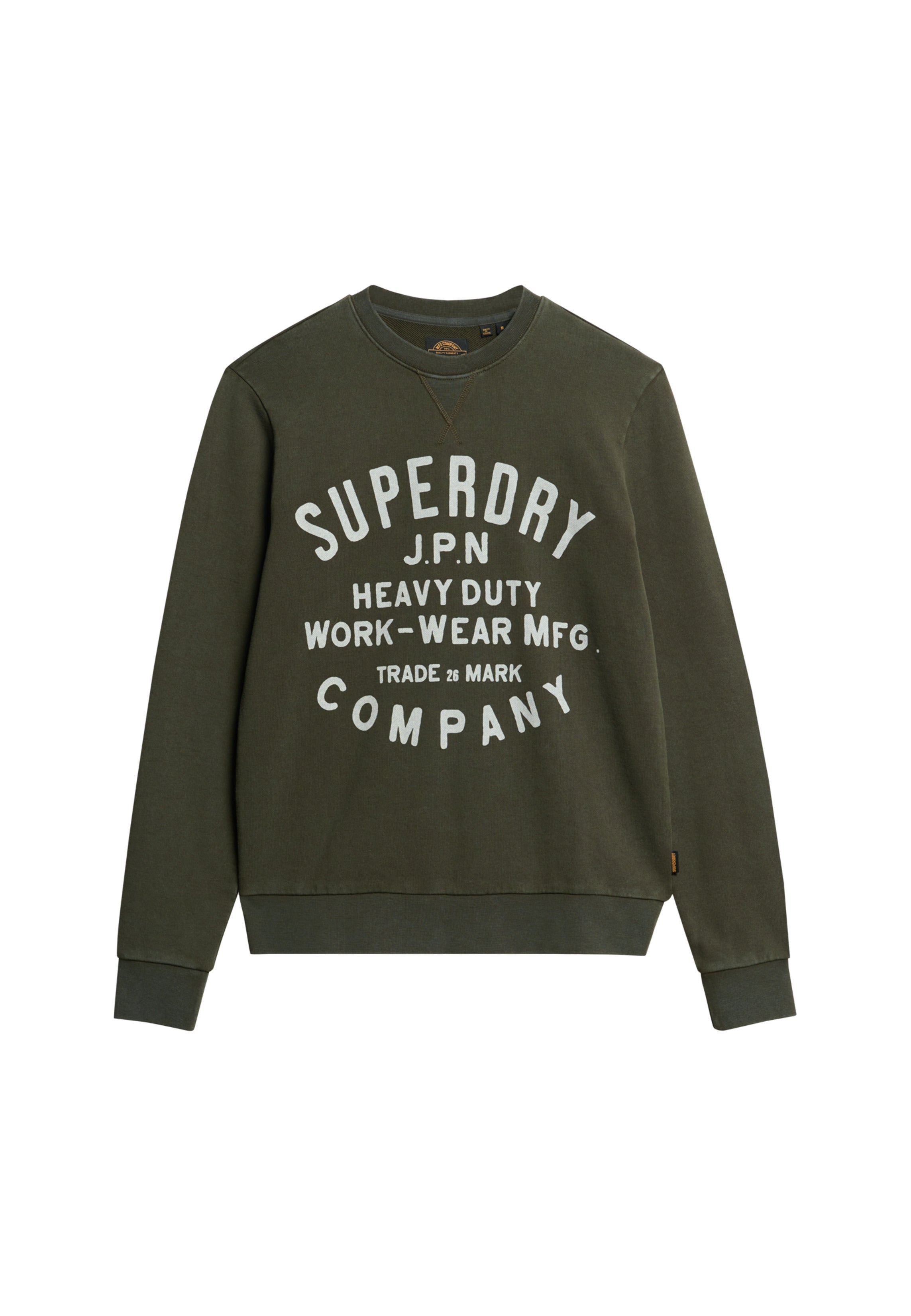 Superdry Felpa Maglioncino Crewneck Uomo 100% Cotone Verde Oliva