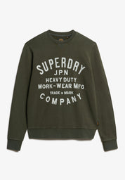 Superdry Felpa Maglioncino Crewneck Uomo 100% Cotone Verde Oliva