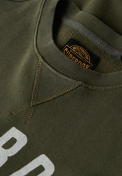 Superdry Felpa Maglioncino Crewneck Uomo 100% Cotone Verde Oliva