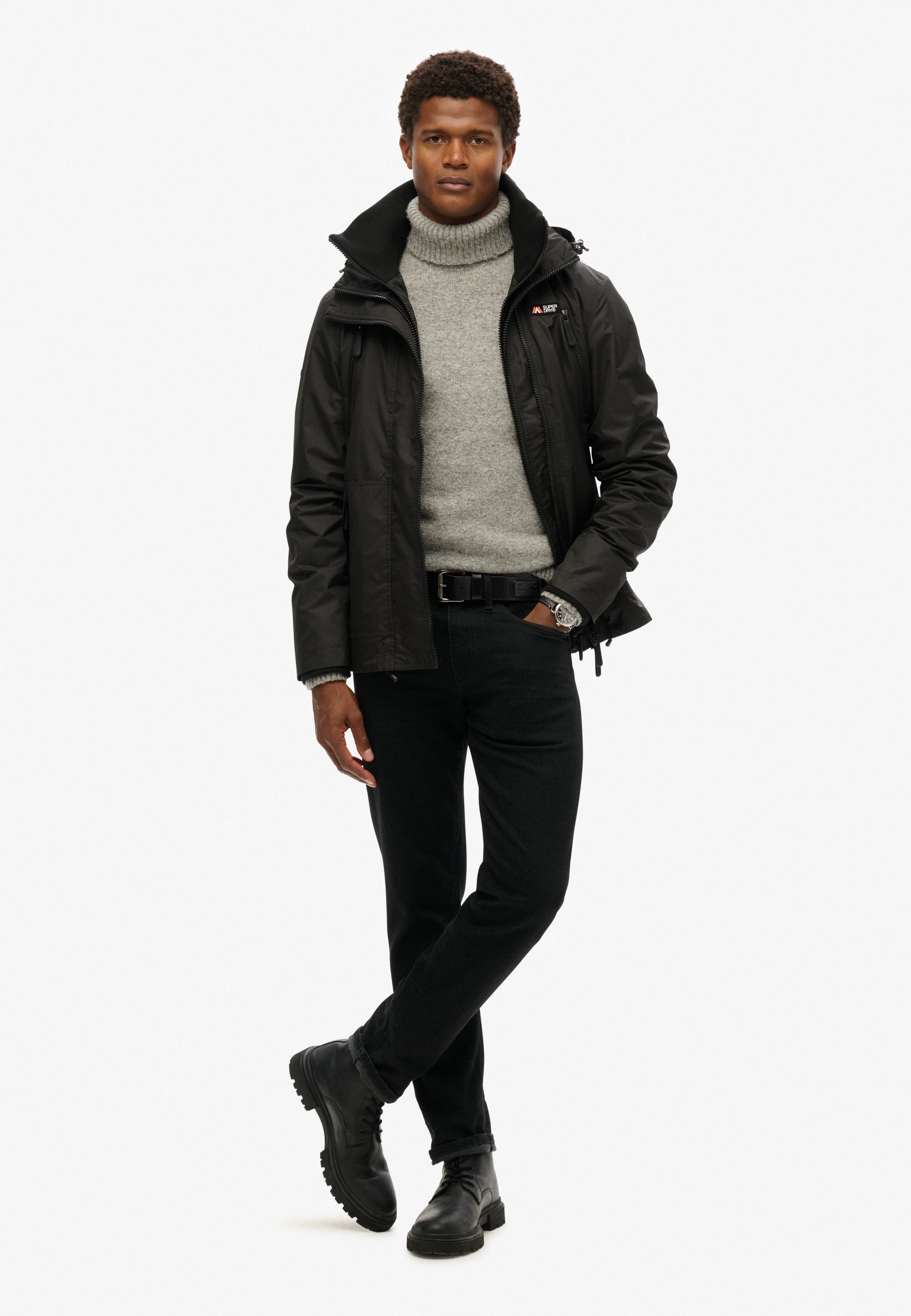 Superdry Giacca Windbreaker con Cappuccio Hooded Mountain nero