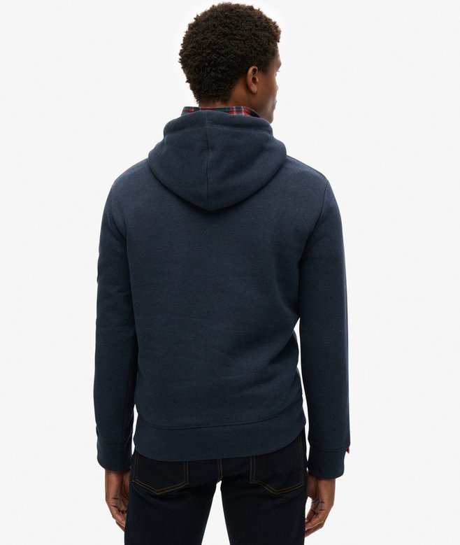 Superdry Felpa cappuccio Hoodie Logo Vintage HERITAGE RELAXED Navy Blu