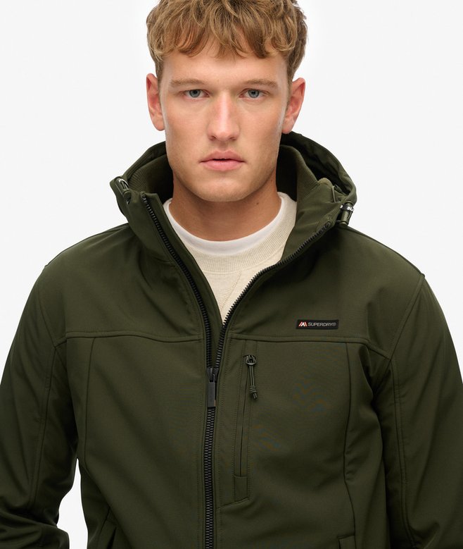 Superdry Giacca Trekker SoftShell con Cappuccio olive green