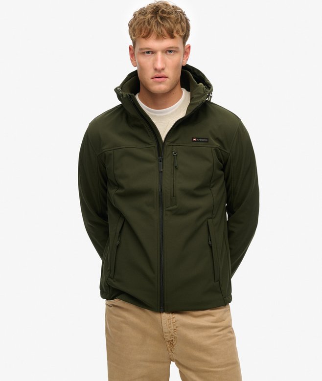 Superdry Giacca Trekker SoftShell con Cappuccio olive green