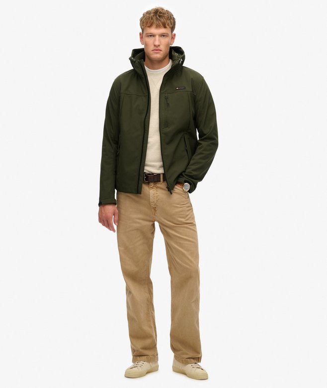 Superdry Giacca Trekker SoftShell con Cappuccio olive green