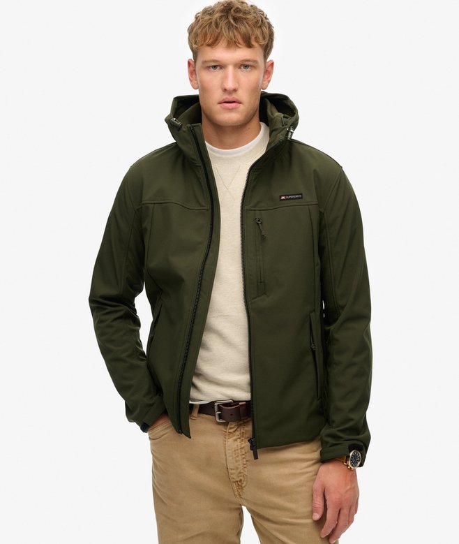 Superdry Giacca Trekker SoftShell con Cappuccio olive green