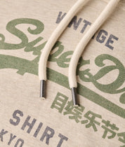 Superdry Felpa cappuccio Hoodie Logo Vintage HERITAGE RELAXED Beige