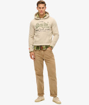 Superdry Felpa cappuccio Hoodie Logo Vintage HERITAGE RELAXED Beige