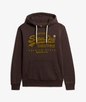 Superdry Felpa cappuccio Hoodie Logo Vintage marrone
