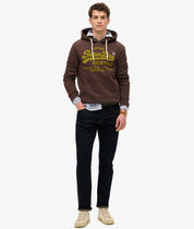 Superdry Felpa cappuccio Hoodie Logo Vintage marrone