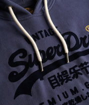 Superdry Felpa cappuccio Hoodie Logo Vintage navy blu