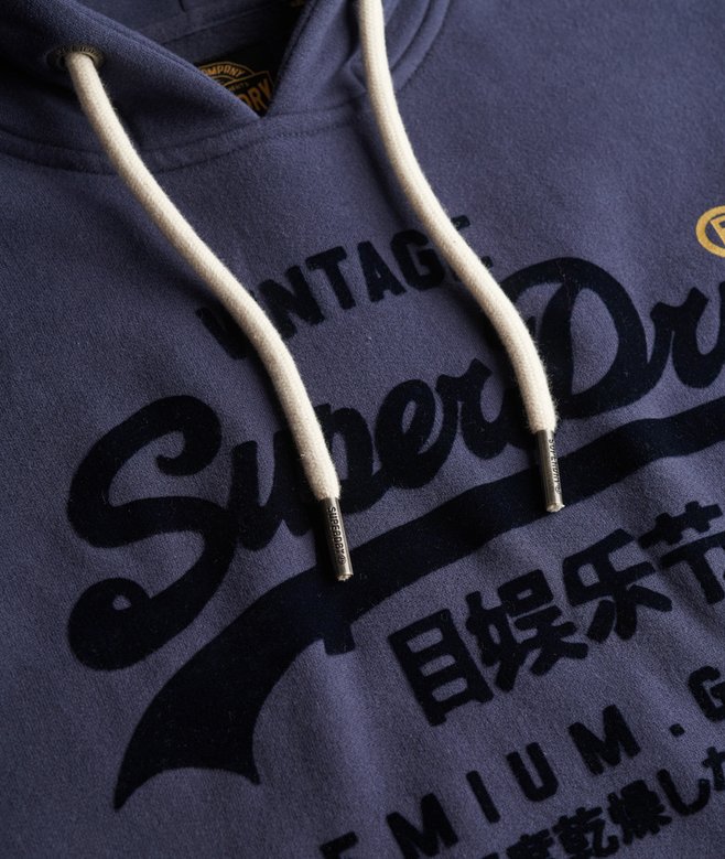 Superdry Felpa cappuccio Hoodie Logo Vintage navy blu
