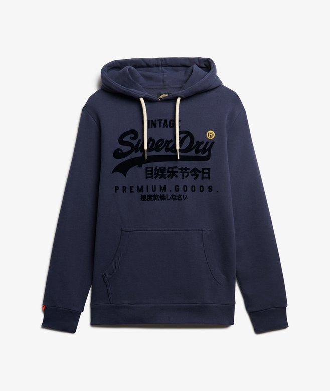 Superdry Felpa cappuccio Hoodie Logo Vintage navy blu
