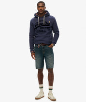 Superdry Felpa cappuccio Hoodie Logo Vintage navy blu