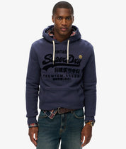 Superdry Felpa cappuccio Hoodie Logo Vintage navy blu