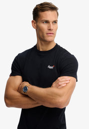 Superdry T-shirt Uomo Logo cotone manica corta nero