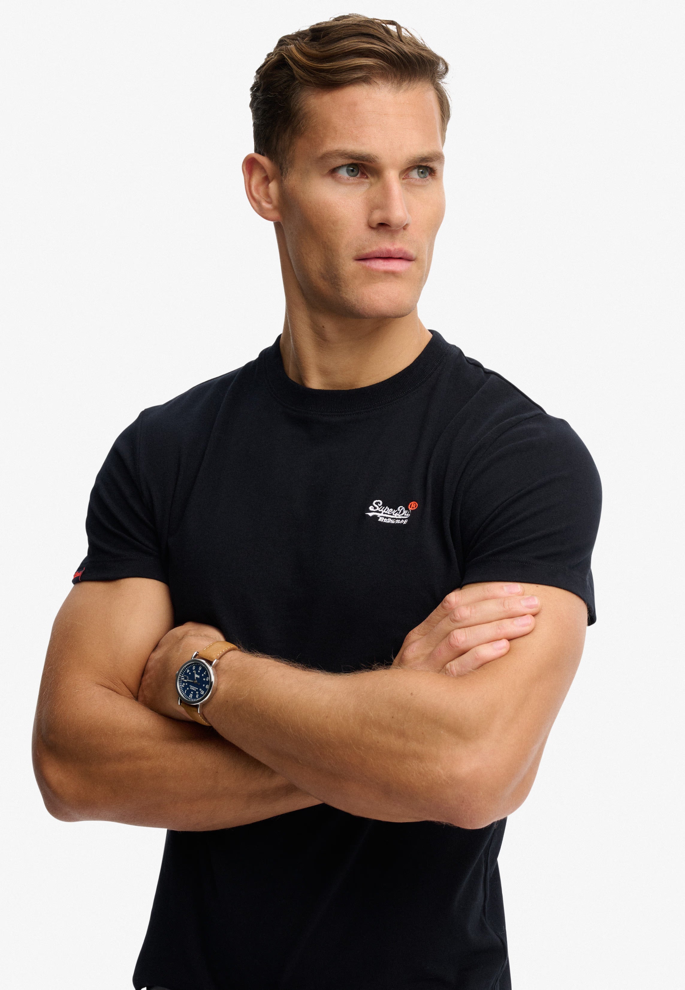 Superdry T-shirt Uomo Logo cotone manica corta nero