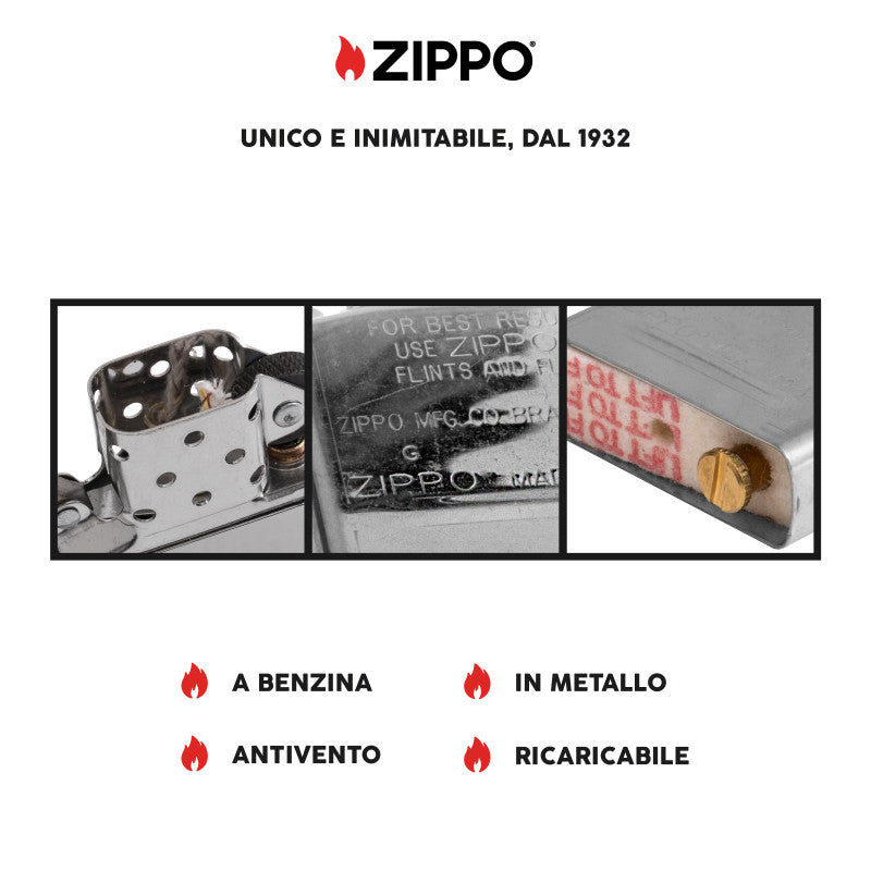 Zippo accendino ricaricabile antivento Made in USA Floral 22H013