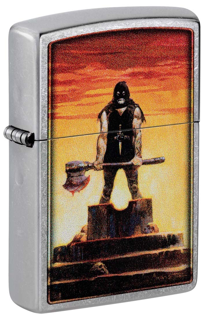 Zippo Windproof Refillable Made In Usa Executioner Silver Unisex