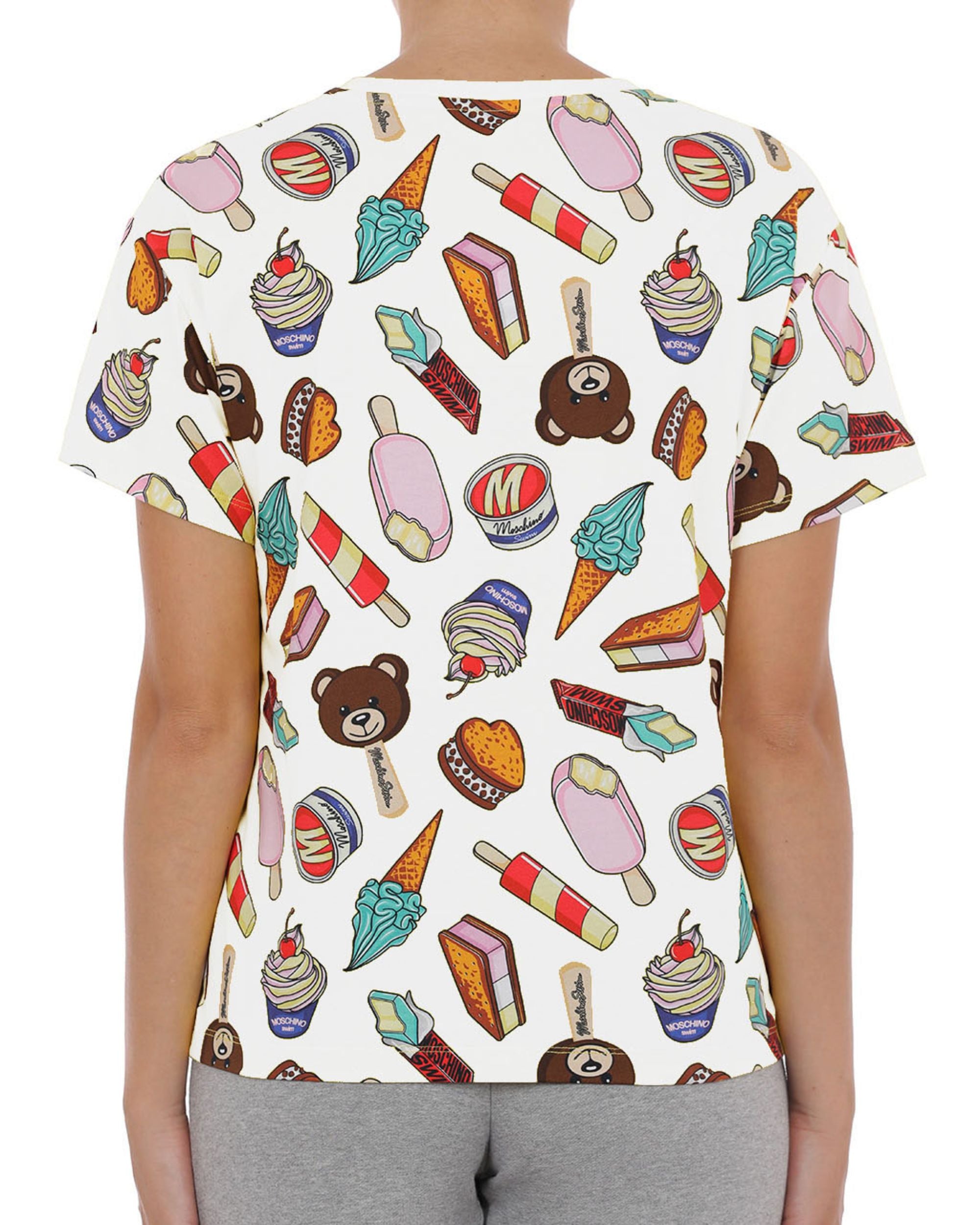 Moschino Swim Cotone/Elastan Icecream Gelato Bianco