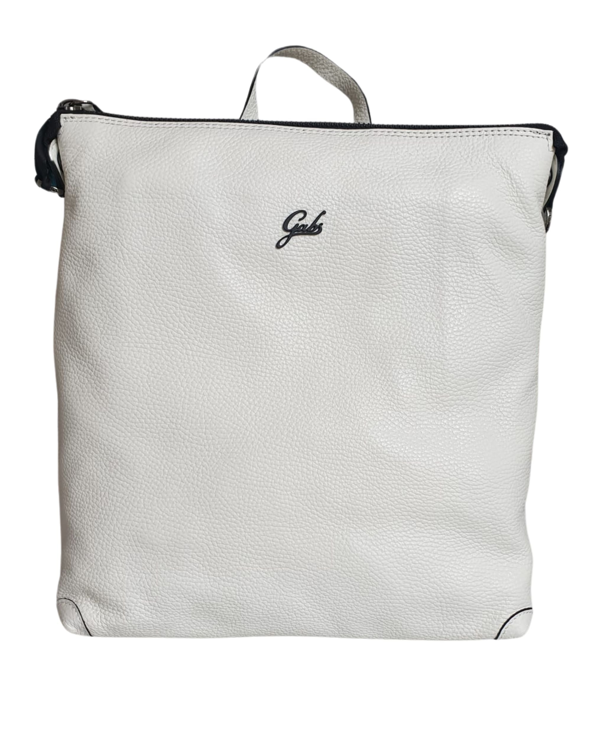 Gabs Backpack Leather White Icon Black