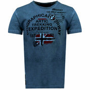 Geographical Norway Maglietta Manica Corta Jergen Girocollo Blu Uomo