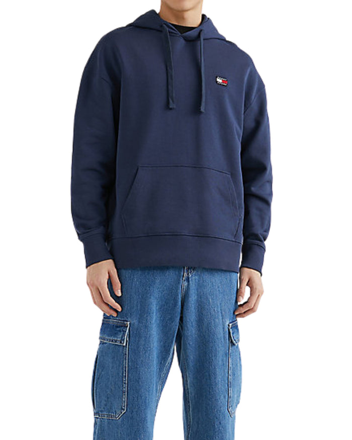 Tommy Jeans Relaxed Fit Hoodie with Blue Badge in Cotton 2