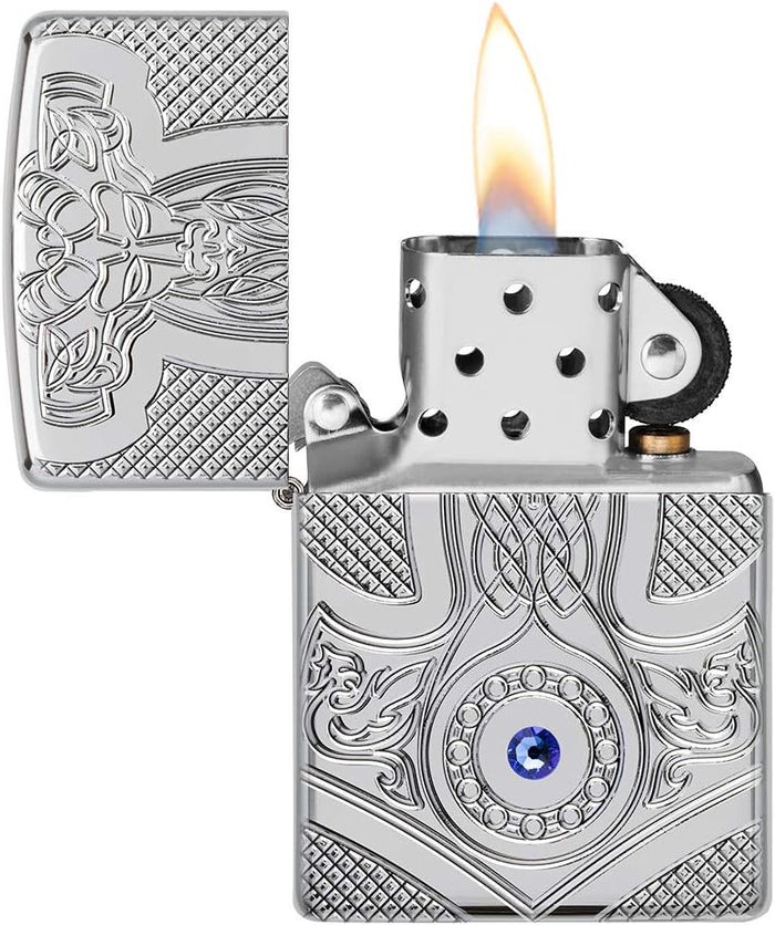 Zippo Windproof Refillable Made In Usa Mjolnir Viking Silver Unisex 3