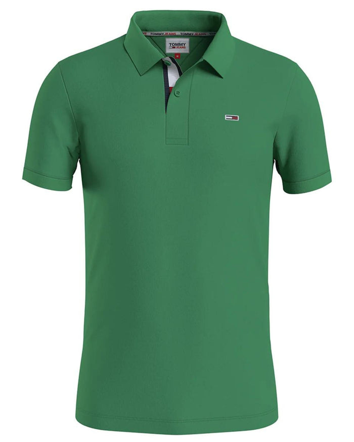 Tommy Jeans Polo Logo Fronte Cotone Verde 1