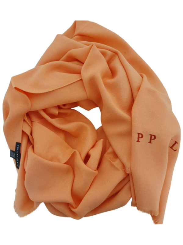 Philipp Plein Orange Viscose Scarf Made in Italy