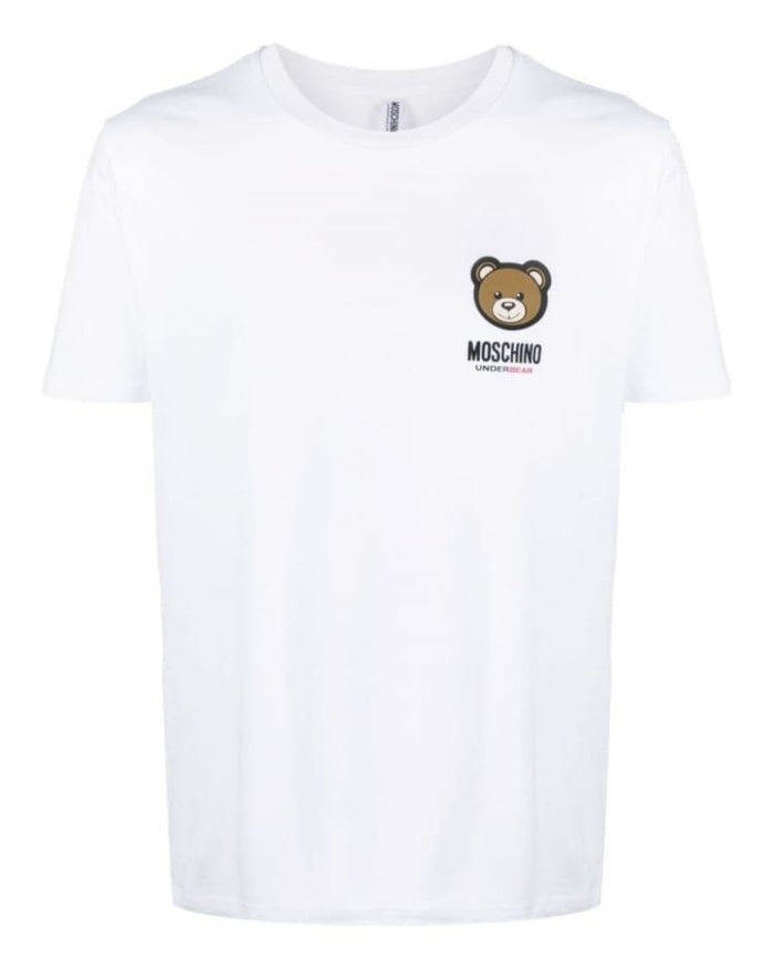 Moschino Underbear Logo Stretch Jersey Cotone Bianco 1