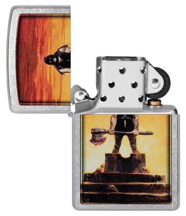 Zippo Windproof Refillable Made In Usa Executioner Silver Unisex-2