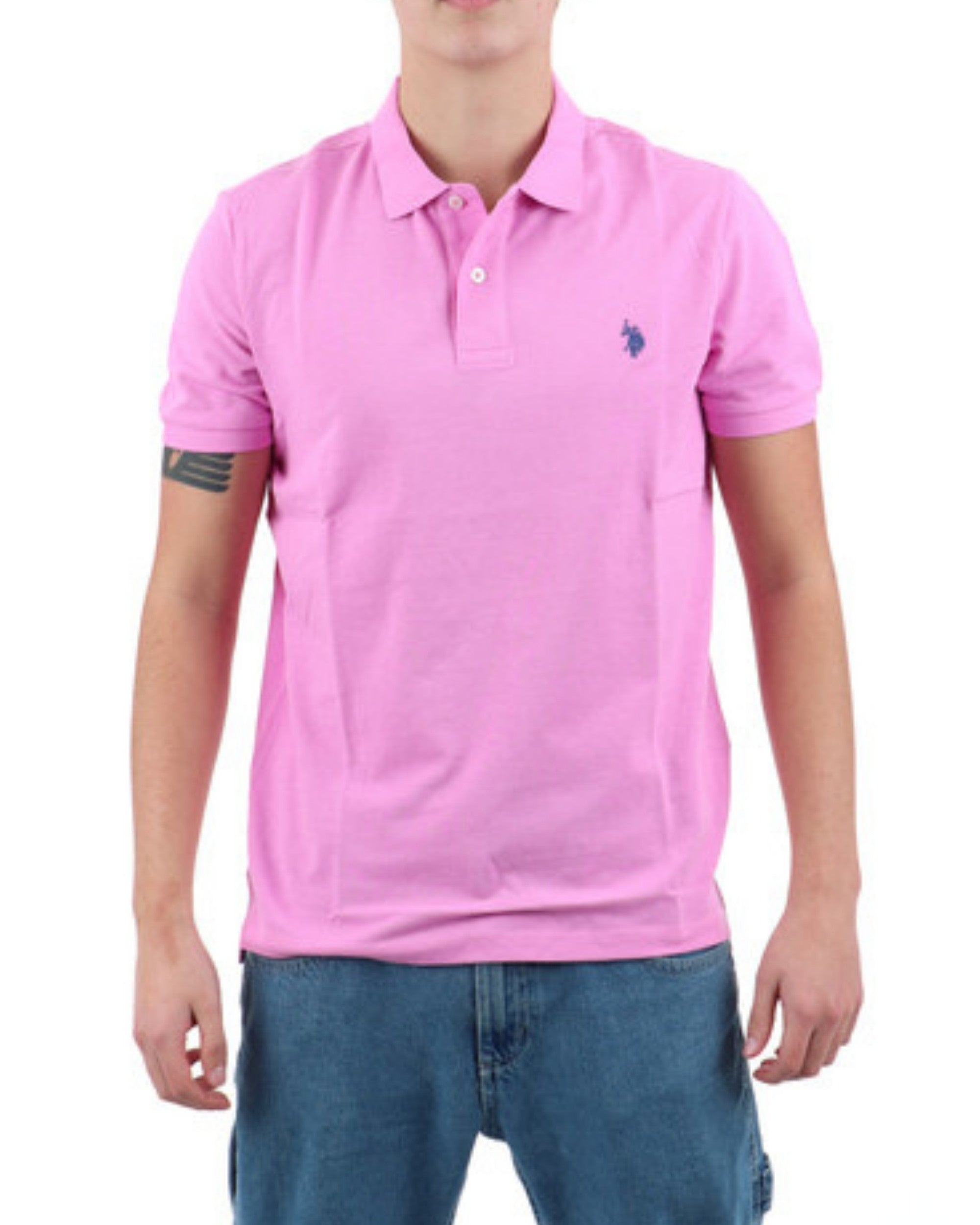 U.S. Polo Assn. T-Shirt Logo Fronte e Retro Cotone Rosa