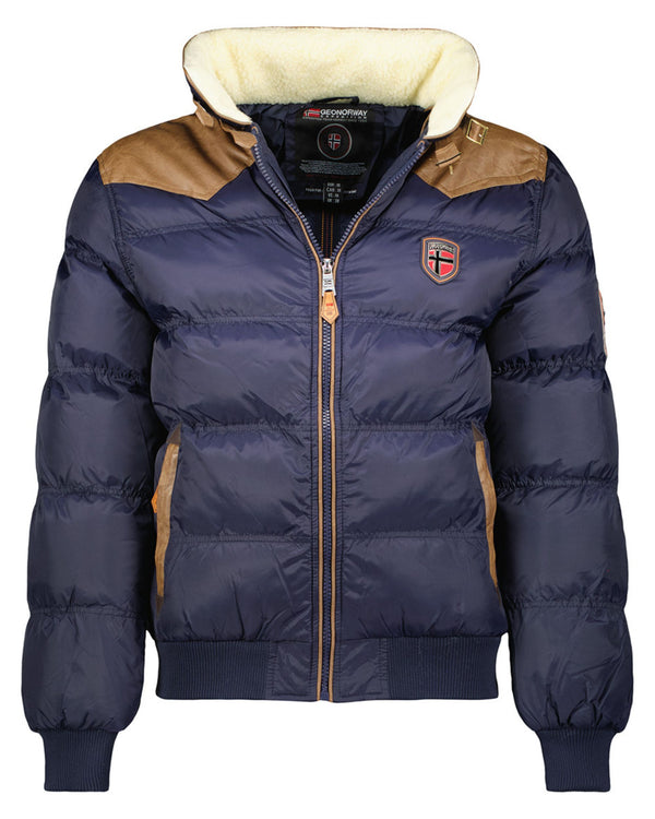 Geographical Norway Giacca Giubbotto Teddy Orsetto Blu Uomo