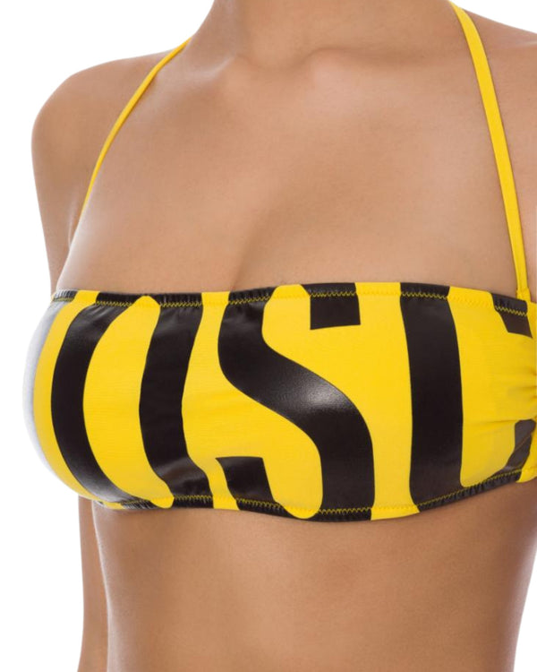 Moschino Swim Bikini Top Maxi Logo Giallo-2