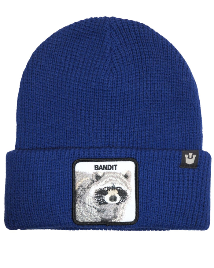 Goorin Bros. Beanie Hat Cap With Front Patch And Side Logo Blue Unisex 1