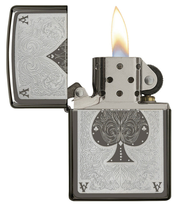 Zippo Black Ace Filigree Grigio Unisex-2