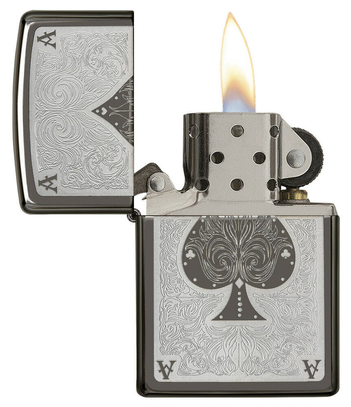 Zippo Black Ace Filigree Grigio Unisex 2