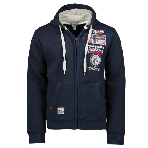 Geographical Norway Men's Long Sleeve Hooded Blue